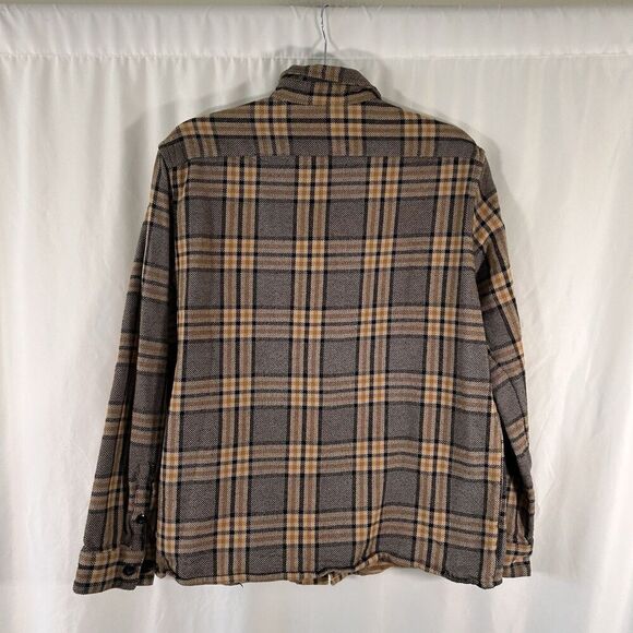Express Flannel Shirt Women's Medium Brown Plaid Button Up Long Sleeve - Picture 7 of 7